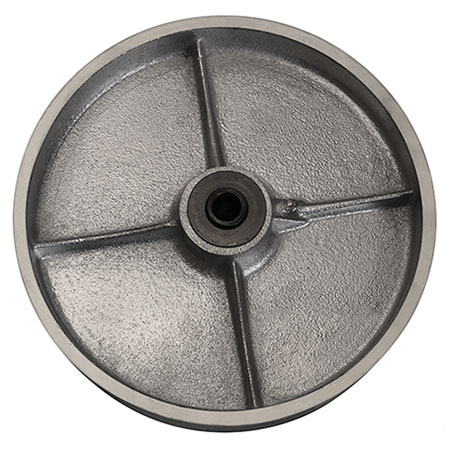 Side view of 8" x 2" cast iron wheel